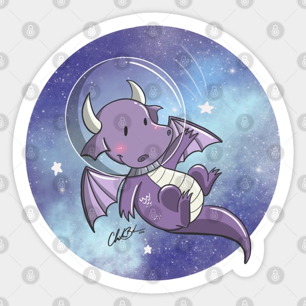 Space Dragon Sticker by Christine Baker Design